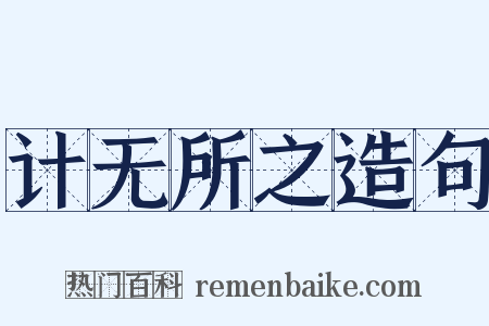 计无所之造句是什么意思的图片